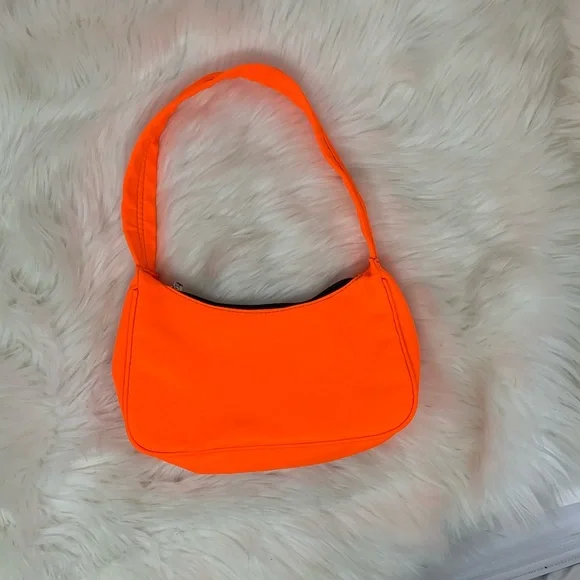 Néon Orange Nylon Shoulder Bag - Picture 10 of 10